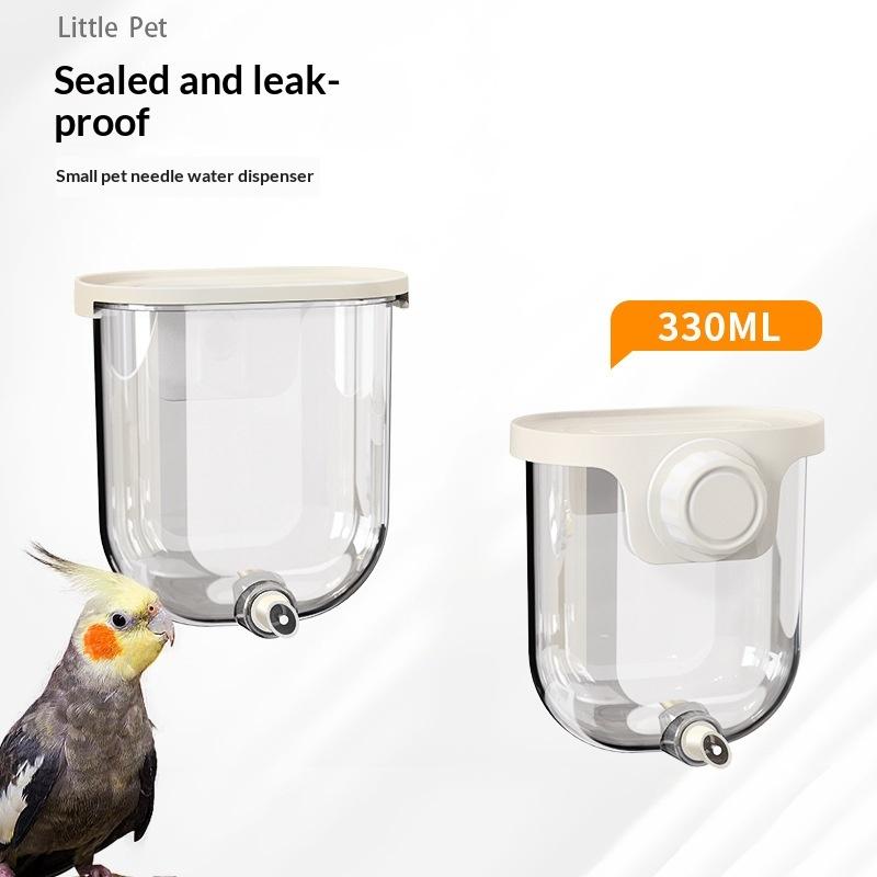 Bebedouro Automático para Pássaros Pin-Touch Sem Gotejamento Grande Capacidade 330ml Pele de Tigre Papagaio Myna Alimentador de Água Gaiola de Pássaro Suprimentos para Pendurar