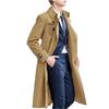 Spring Autumn Long Trench Men England Style Smart Casual Double Breasted Outerwear Coats Mens Turn Down Collar Windbreaker
