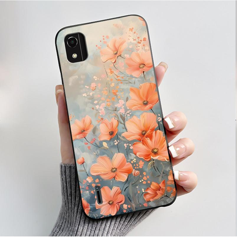 Phone Case For Nokia C2 2nd Edition Case Fashion Butterfly Flowers Black Soft Silicone Back Cover For NokiaC2 2nd Edition Casing