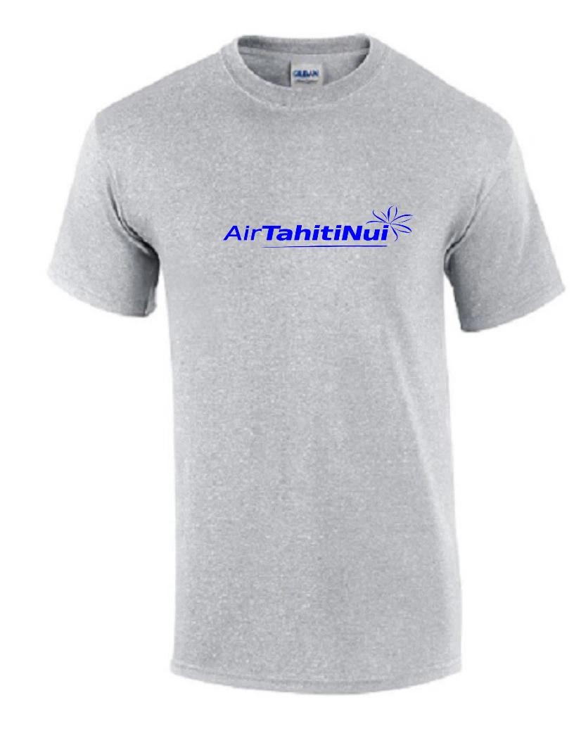 Air Tahiti Nui Blue Logo Polynesian Airline Aviation Sport Gray T-Shirt S-5XL S