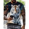 Fashion Men's Crew Neck Short Sleeve 3D Casual Color Printing Casual Short Sleeve Crew Neck T-Shirt