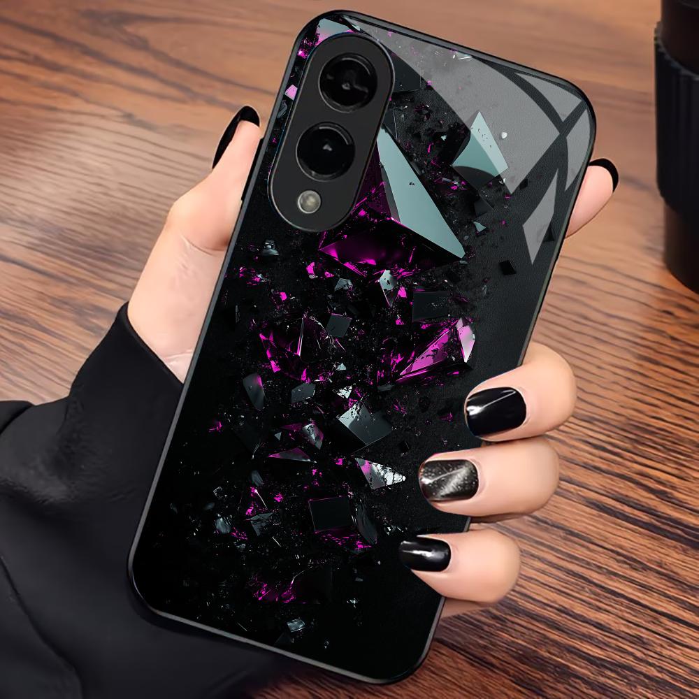Unique Purple crystal Gradation High-end PhoneCase Glass PhoneCase for Samsung Galaxy S26 S25 S24 S23 S22 S21 FE,Ultra,Plus