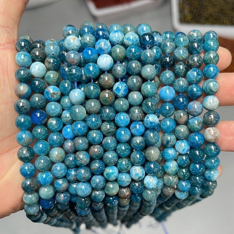 1A Natural Stone Apatite Beads Round Loose Spacer For Jewelry DIY Making Bracelet Earrings Accessories 15'' 6 8 10mm Pick Size