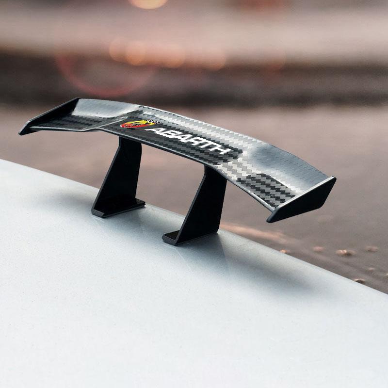 Auto Heckspoiler Mini Spoiler Flügel Kleiner Heckspoiler M LOGO Emblem Dekoration für FIAT Abbas Abarth 500 Panda Bravo Punto Tipo Linea Ducato Freemont