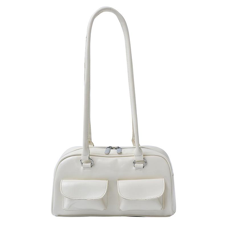 

Корейская версия нишевой сумки через плечо 2025 новая модная лоскутная сумка-тоут женская в иностранном стиле универсальная сумка-подушка под мышкой тренд бежевый