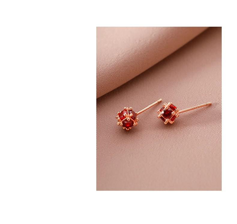 S925 Silber Roter Zirkon Kongming Schloss Ohrringe - Chinesischer Retro-Stil für Damen, Perfekt für Neujahr und Weihnachten