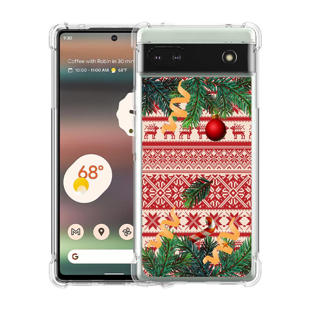 Christmas Four-Corner Drop-Proof TPU Case for Google Pixel 8 Mobile Phone - Festive Design