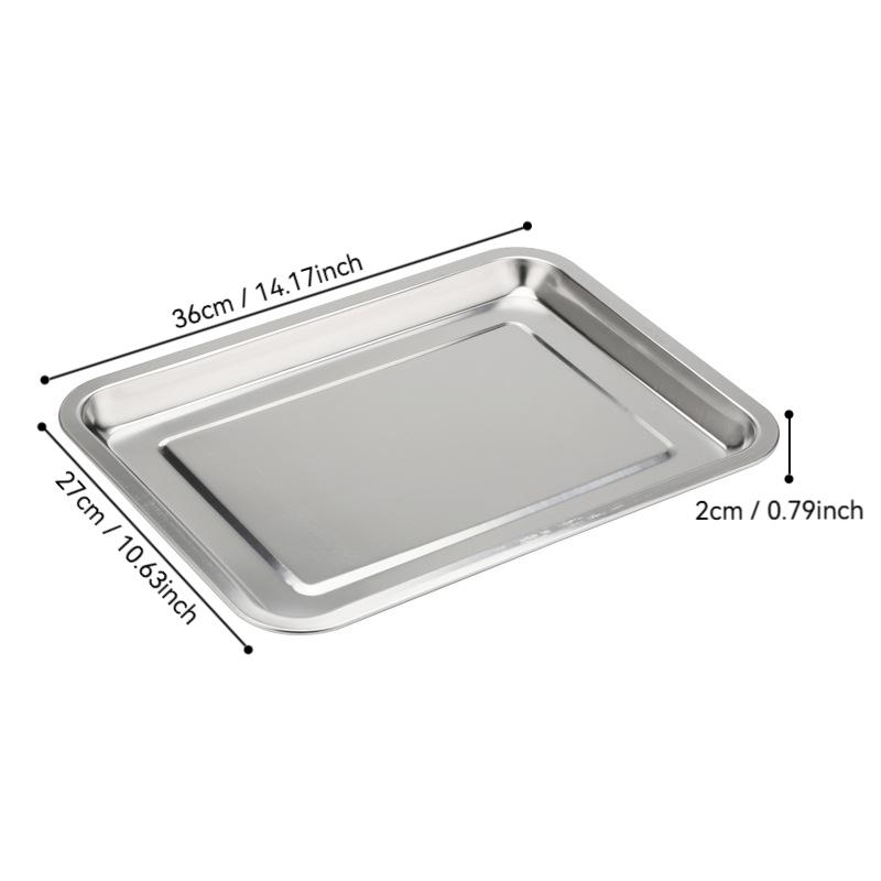 Kitchen Stainless Steel Thicken Food Storage Tray Rectangle Sausage Fruits Dish Hotel Metal Dinnerware Baking Pastry Pans Plate