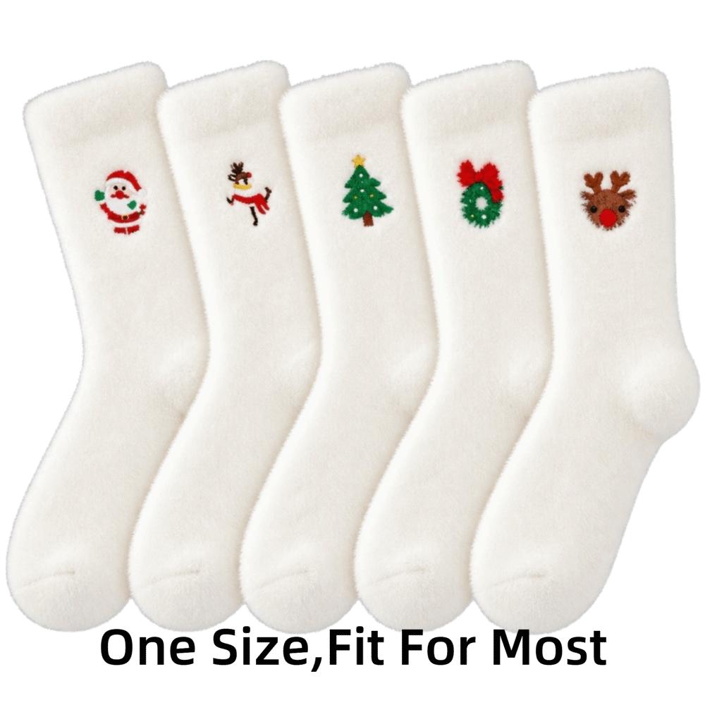 Imitation Mink Fleece Fuzzy Crew Socks Plush Fluffy Winter Socks Indoor Slipper Socks  Home Indoor