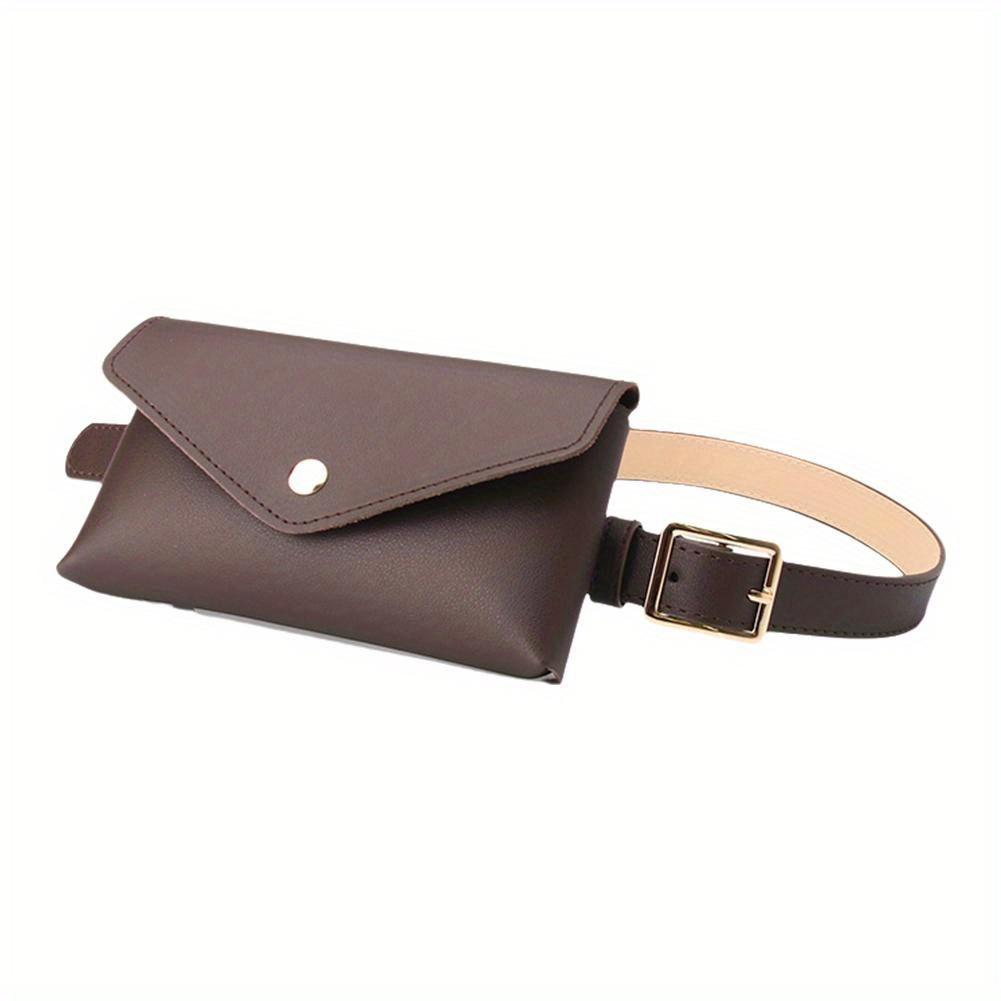 Women Waist Bag Leather Fanny Pack Chest Bag Women's Belt Fashion Pin Buckle Thin Belt Bag