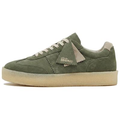 Suede Round Toe Lace-Up Low-Top Sneakers Women Sneakers Khaki-Green 26178160