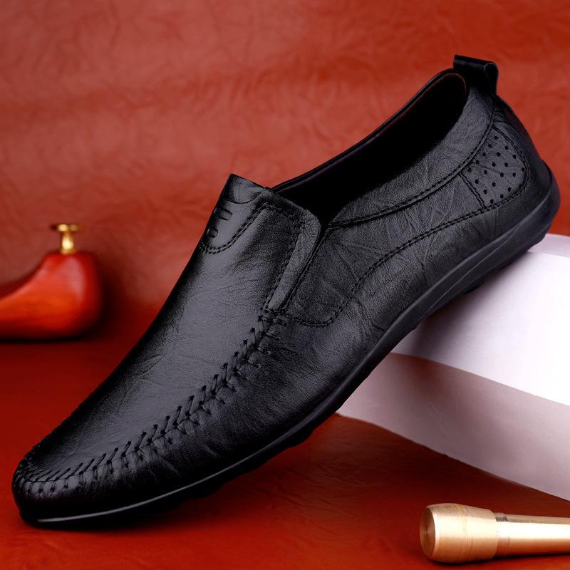 Деловая повседневная кожаная обувь мягкая кожаная обувь для вождения кожаная дышащая весенняя мягкая подошва мокасины 37