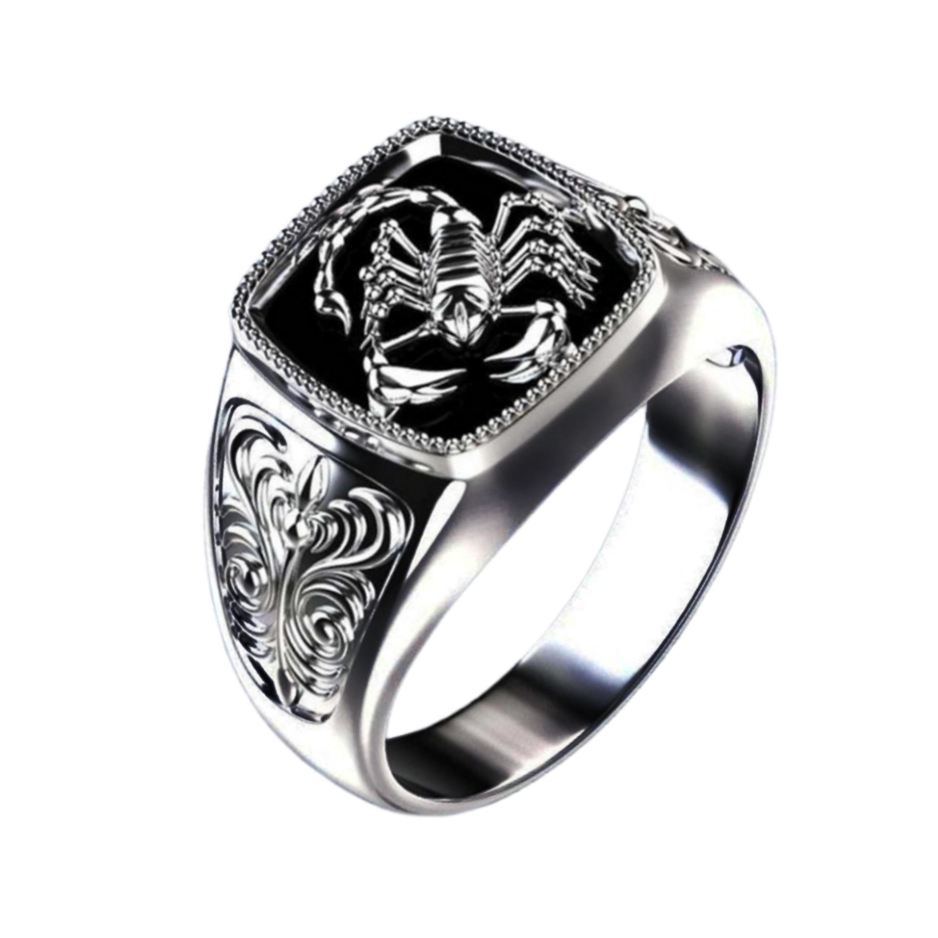 

Luxury 925 Sterling Silver Animal Ring Personality for Men Women Wedding Fine Jewelry Engagement Plated 18K White Gold Rings 7