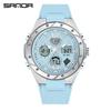 Sanda Skull Design Dual Display Waterproof Luminous Men's Student Multifunctional Watch