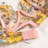 Vibrant Floral Embroidery Underwire Thong Thigh Straps Lingerie Set