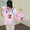 3Pcs/set Anime Printed Backpack for Girl Bookbag Back To School Backpack Child Kawaii Gift with Pencil Case Lunch Bag