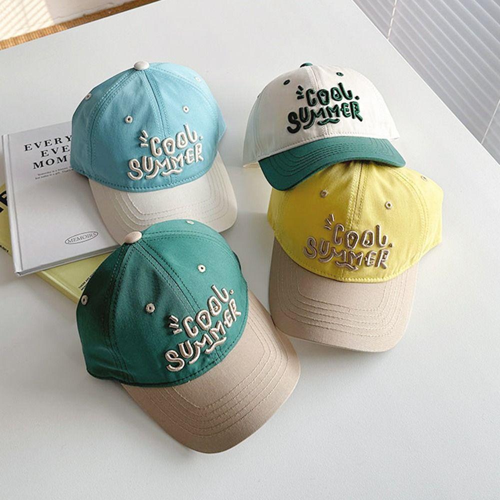 2-7 Years Letter Embroidery Kids Baseball Caps Breathable Beach Cap Summer Peaked Hat  Boys Girls