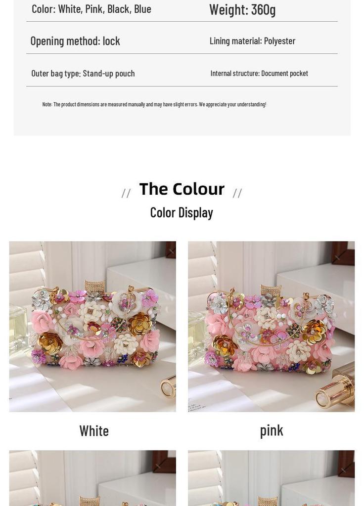 Elegant Floral Evening Bag for Brides and Special Occasions