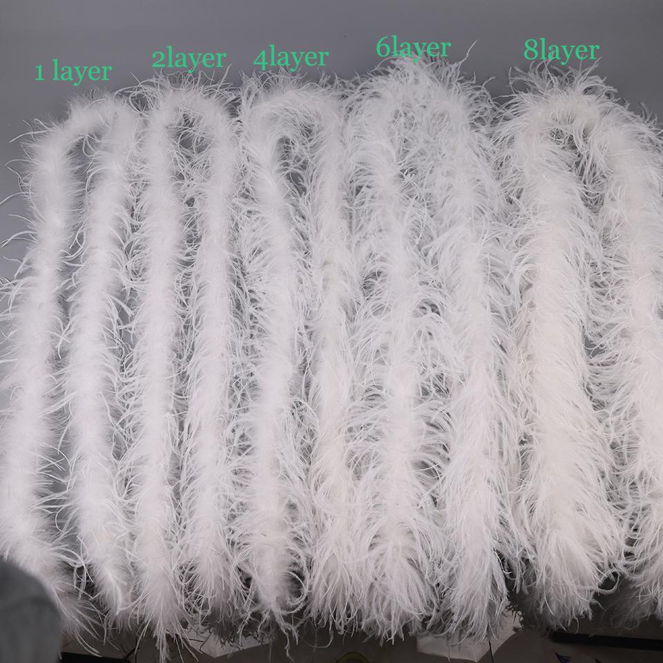 Fluffy Feather Trim For Clothes, Ostrich Feathers, Fluffy Boa, Shawl, Wedding Dress Decor, 2M Thick, 6 Layers