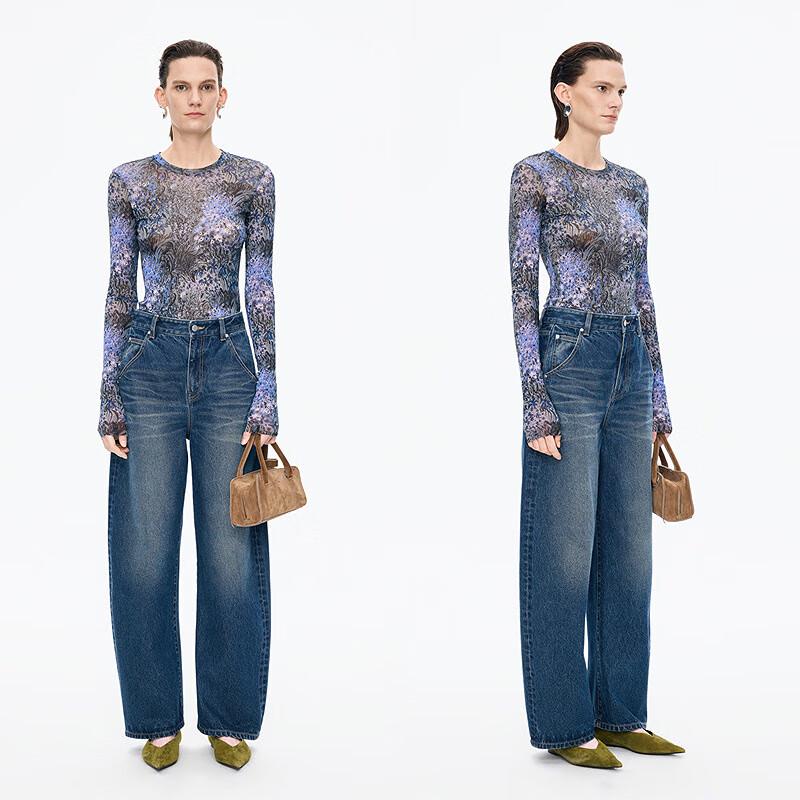 JNBY 2025 Winter Banana Fit Denim Jeans