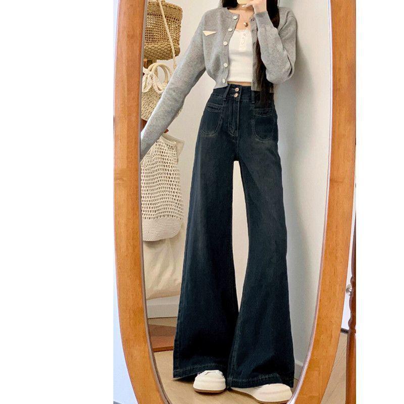 

2025 Women s Plus Size Wide Leg Jeans: Relaxed Fit for Pear-Shaped Bodies, Spring/Autumn Collection XS 75-85 jin