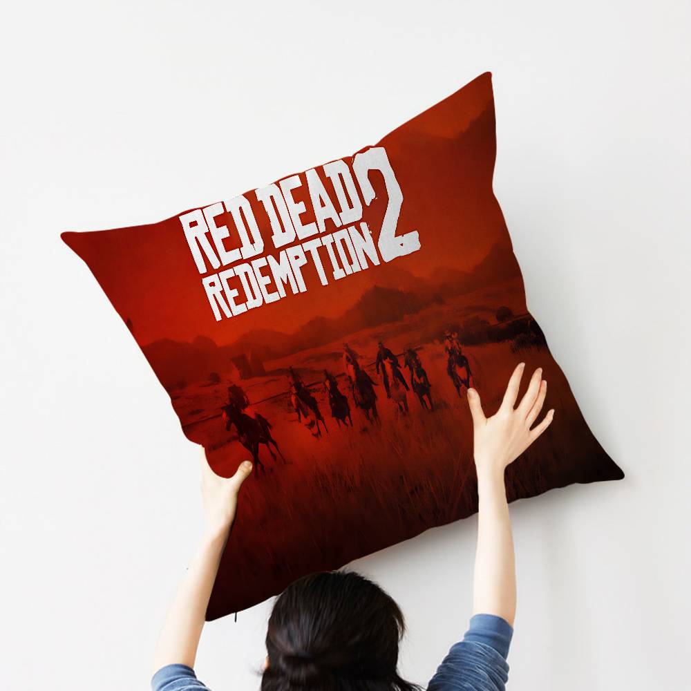 Spel Red Dead Redemption 2 Kussensloop Polyester Bankkussens Decoratieve Sierkussens Huisdecoratie Kussensloop 40x40cm