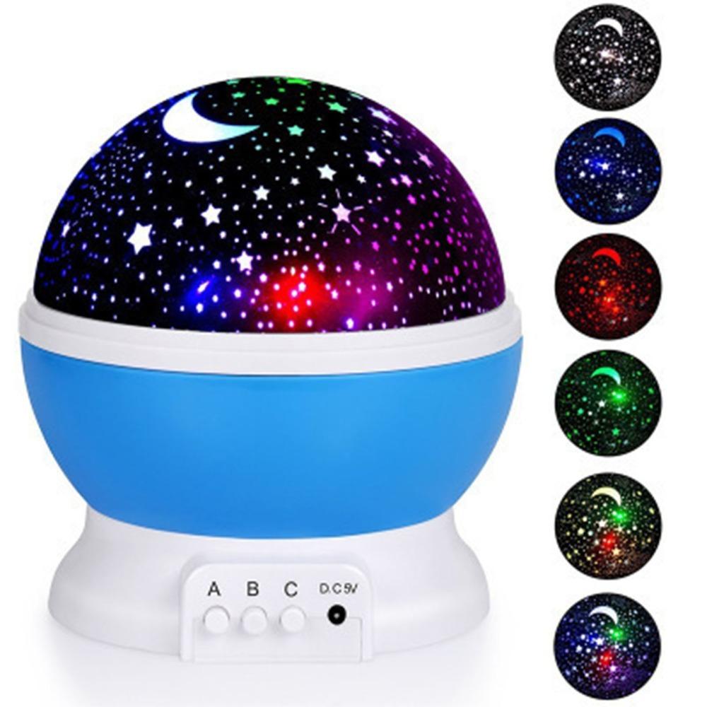 Colorful Star Projector Night Light 12 Light Color Star Night Light Star Projector Room Decor синий