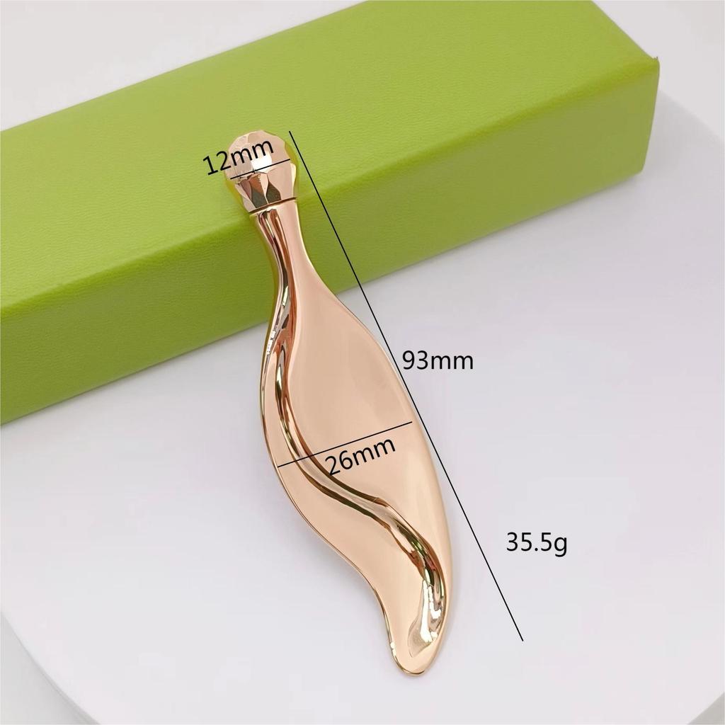 Metal Fish Tail Scraping Board with Rolling Ball, Eye Massage Roller, Face Lift and Tighten,Little Dolphin Metal Face Roller