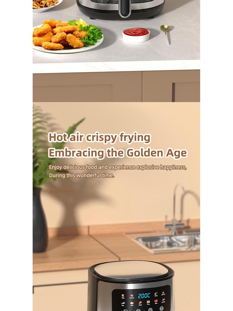 2025 New Model 8L Visual Multi-functional All-in-One Automatic Air Fryer for Home Use
