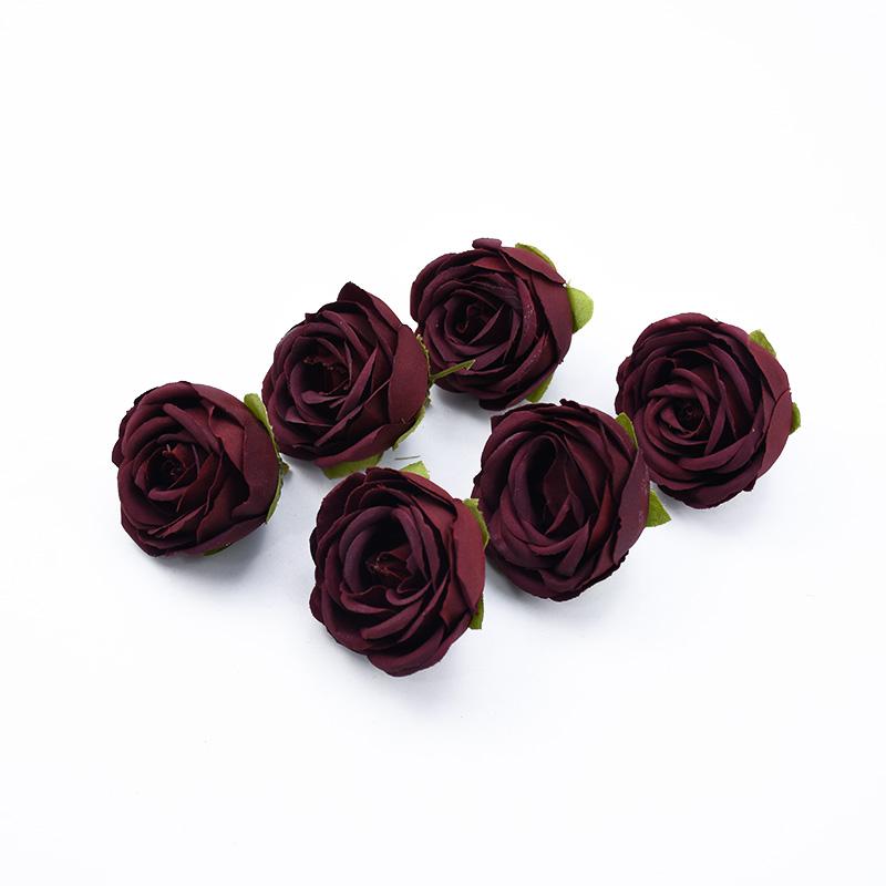 50/100pcs Artificial Flower Silk Rose Wedding Outdoor Garden Home Decor Accessories Diy Gift Candy Box Brooch Christmas Wreath