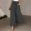 2026 Spring Solid Color Plus Size Women's Pleated Long Skirt with Elastic Waist