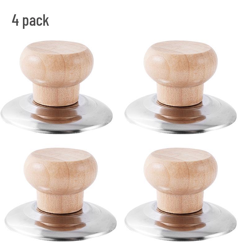 Universal High-Temperature Resistant Solid Wood Pot Lid Handle Knob - Anti-Scald Top Accessory