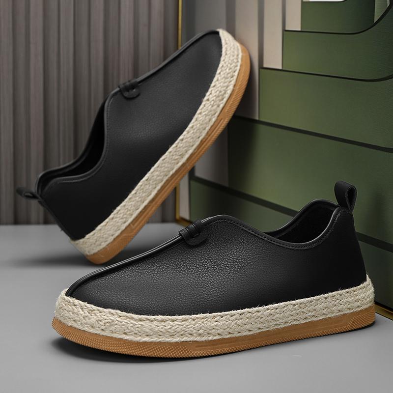 New Summer Men's Leather Moccasins Fashion Black Slip-on Men Casual Shoes Comfortable Flat Man Loafers Leisure Hey Dude Shoes