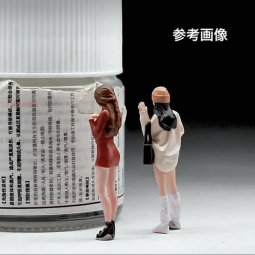 1/64 scale figure, casual clothes girl, miniskirt, red, 22223578, model, diorama