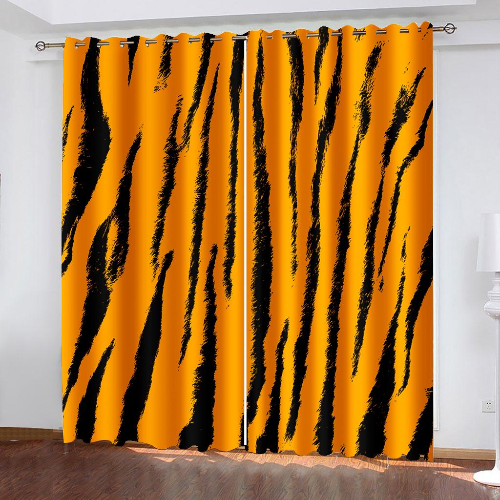 Zebra proužky Živé zvířecí vzory na okenní panely Závěsy do dětského pokoje Obývací pokoj Chodba Dekorace Kuchyně Závěsy
