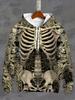 2026 New Men's Vintage Skull Skeleton 3D Print Hoodie Men Women Fashion Oversized Hoodie Sweatshirt Halloween Unisex Tracksuit