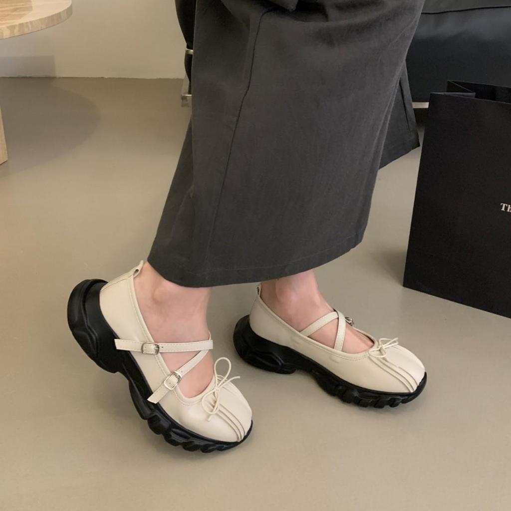 Original Women's Casual French Height-Boosting Cute Doll Ruffled Thick-Soled Mary Jane Shoes