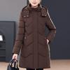 Middle Age Winter Long Coat Female Plus Size Parkas Hooded Elegant Thick Warm Woman Jackets
