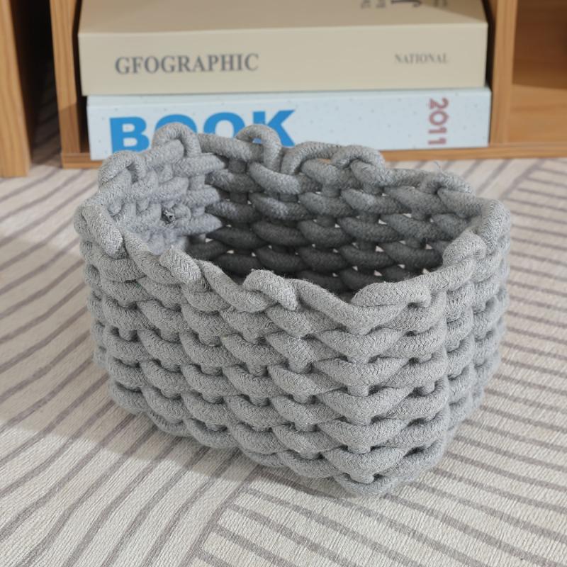 Geflochtener Seil-Aufbewahrungskorb - Natürlicher Jute-Organizer für Badezimmer, Schreibtisch, Mehrzweck-Aufbewahrungslösung, Badezimmer-Organizer und Aufbewahrung