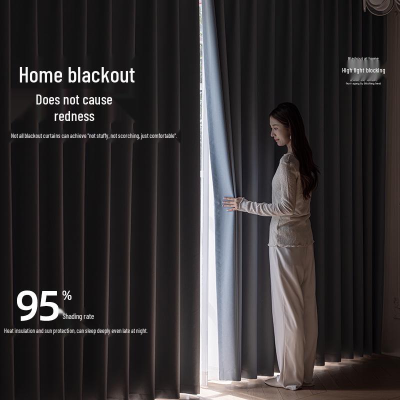 Double-Sided Cream Cotton Linen Curtains, High Shading, Bedroom Premium, Modern Simple Style