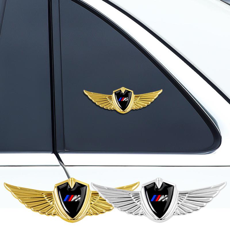 3D Wings Metal Shield Logo Metal Sticker Decorate Car Accessories For BMW M E34 E36 E60 E90 E46 E39 E70 F10 F20 F30 X5 X6 X1