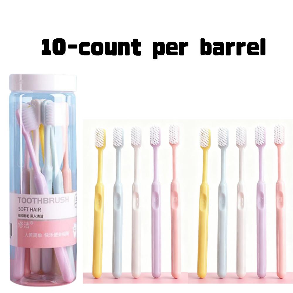 YS00277 -10/20 pcs Candy colored smiling face bucket toothbrush, soft bristled macaron couple toothbrush