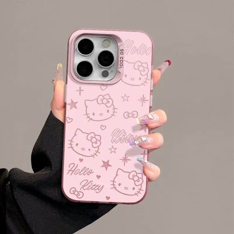 Pink Hello Kitty Pearl Chain Phone Case For Xiaomi Redmi Note 15 Pro 5G 15C 15 14C 13C 12C Note 14 13 12 Pro Plus 5G Hard Cover