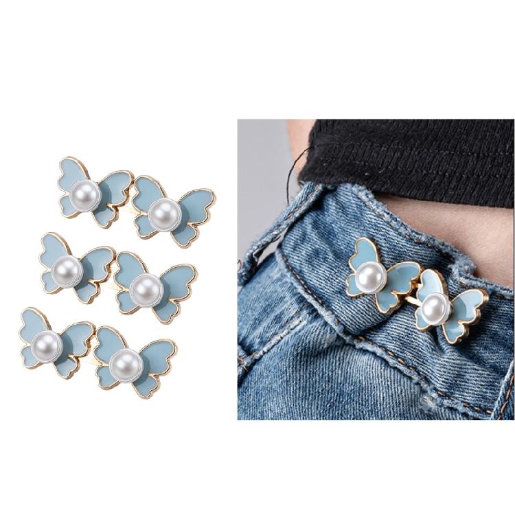 Pearls Butterfly Waist Fitness Buckles 3Pcs Adjustable Waist Reducers For Jeans And Trousers Women Wardrobes Essential