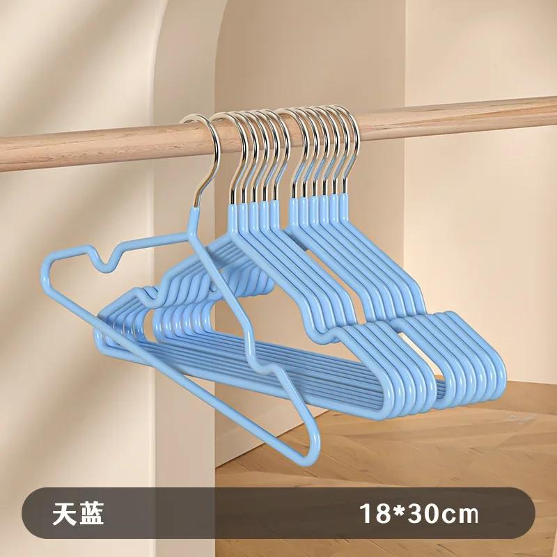 10pcs Metal Traceless No-slip Clothes Hangers, Durable Strong Clothes Racks, Household Space Saver for Organization of Bedroom