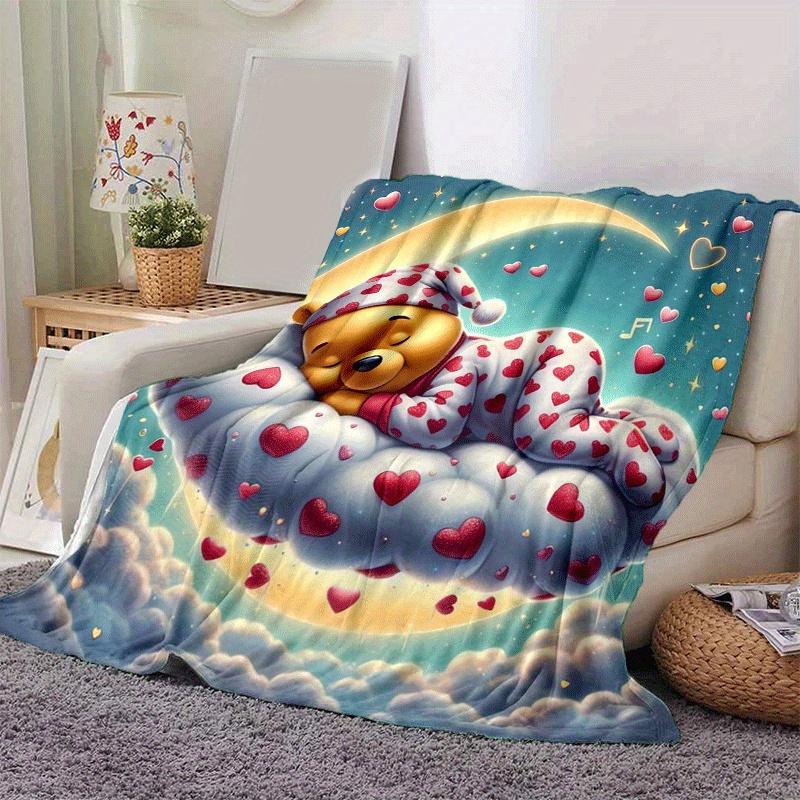1pc Winnie The Pooh Printing Blanket - Soft, All-Season Throw for Living Room, Bedroom,Personalized Gift with Adorable Cartoon Design