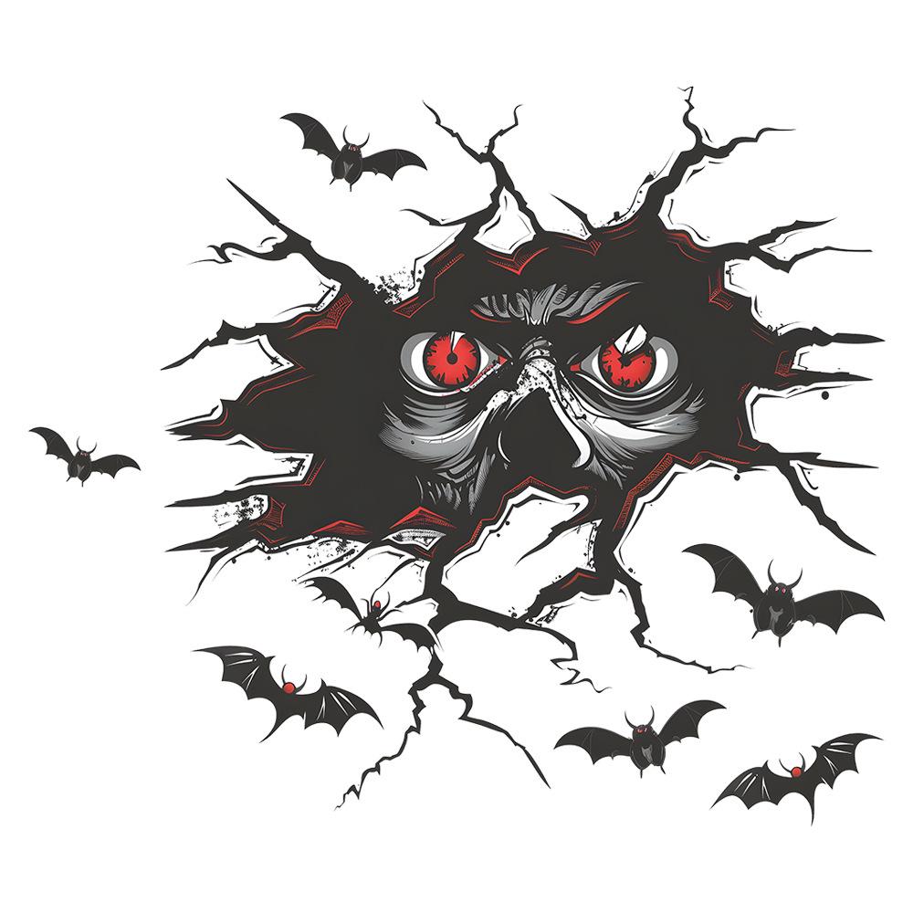 Halloween Scary Eyes Bat Bedroom Living Room Porch Home Decoration Wall Sticker