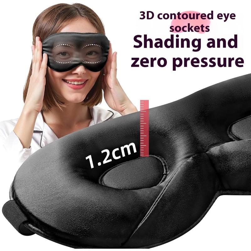 Imitated Silk Sleep Mask,3D Contoured No Pressure Eye Covers,Soft Blindfold For Sleeping,Luxury Silk Sleep Eye Mask