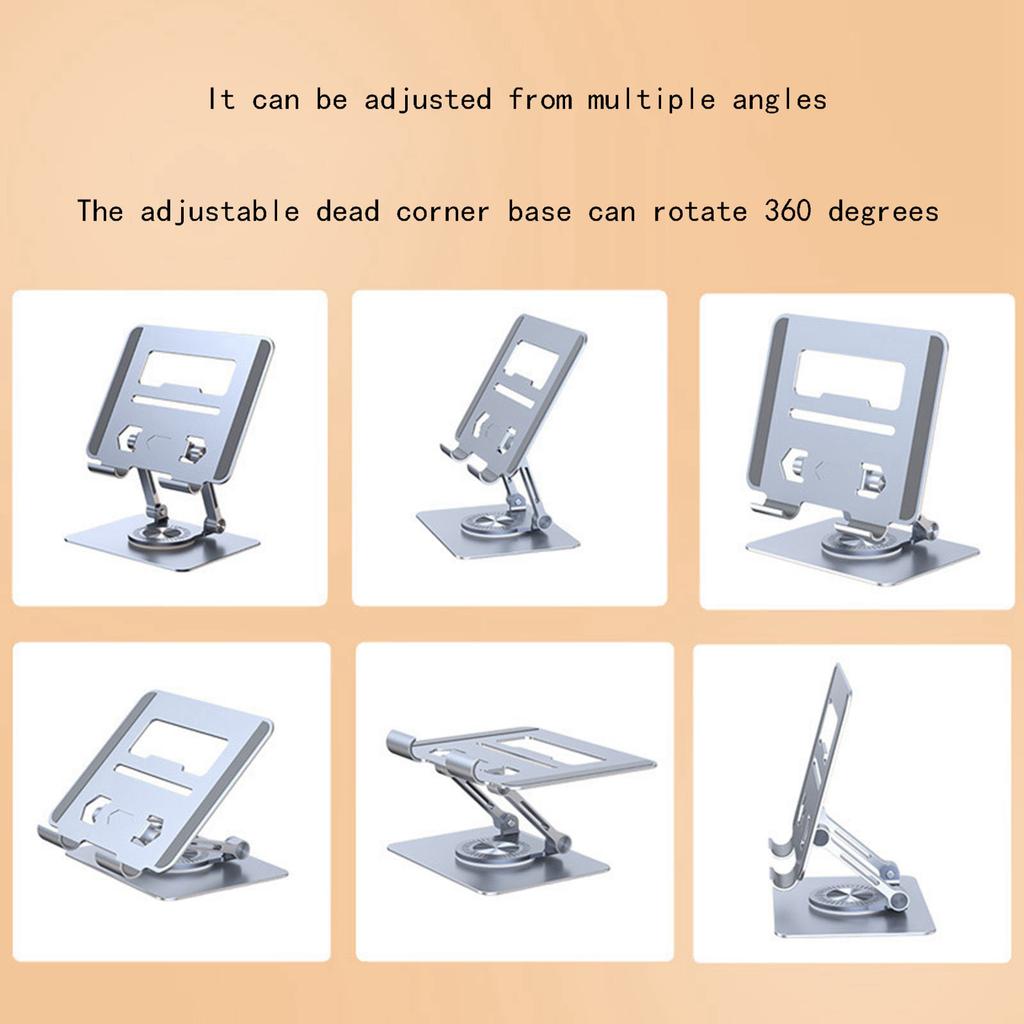 The 12.9-inch Aluminum Alloy Tablet Stand Is A 360-degree Rotating And Lifting Lazy Desktop Phone Support Stand.