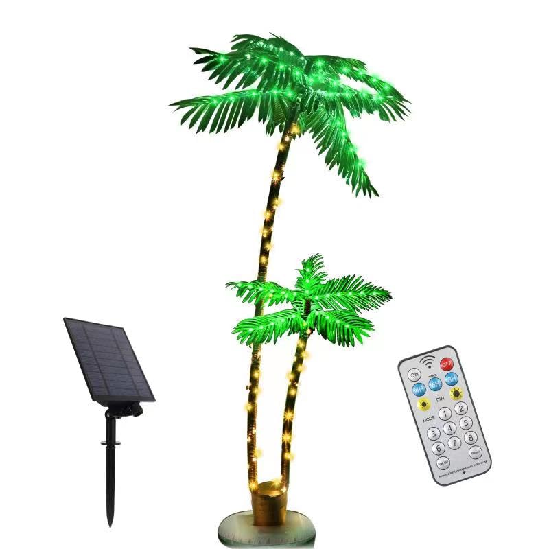 LED palm garden LED Christmas tree solar palm tree outdoor decoration for bar pool garden tropical party Christmas lighting LED artificial tree light